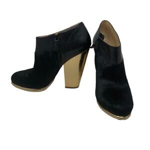 Cole Haan Black and Gold Ankle Booties